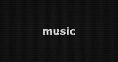 Music word on grey background.