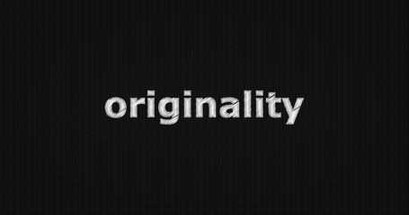 Originality word on grey background.