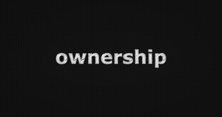 Ownership word on grey background.