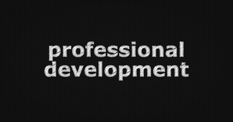 Professional development word on grey background.