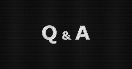 Q & A word on grey background.