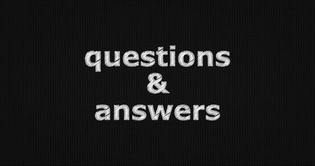 Questions & answers word on grey background.