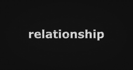 Relationship word on grey background.