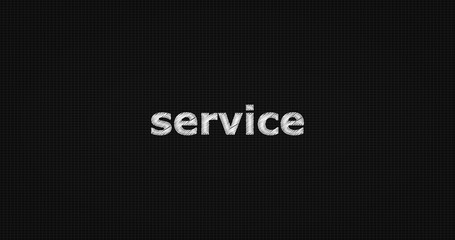 Service word on grey background.