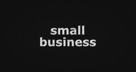 Small business word on grey background.