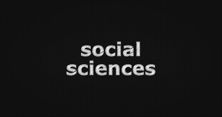 Social sciences word on grey background.
