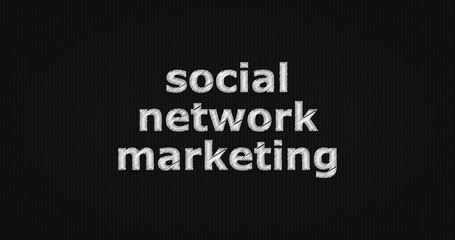 Social network marketing word on grey background.