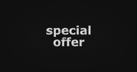 Special offer word on grey background.