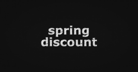 Spring discount word on grey background.