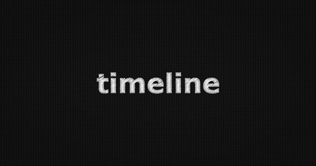 Timeline word on grey background.