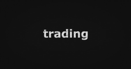 Obraz premium Trading word on grey background.