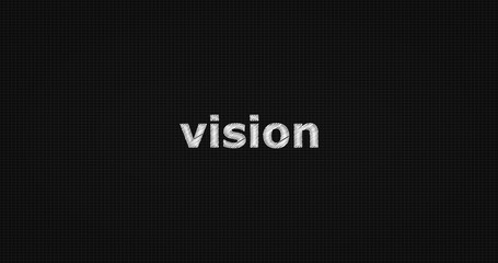 Vision word on grey background.