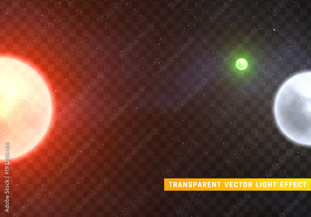 Canvas Prints planets against the background of an infinite space of space with bright stars.