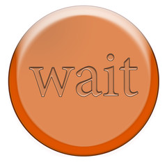 wait button on white background
