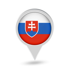 Fototapeta premium Slovakia Flag Round Pin Icon