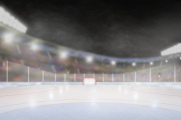 Fototapeta premium Outdoor Hockey Stadium With Copy Space