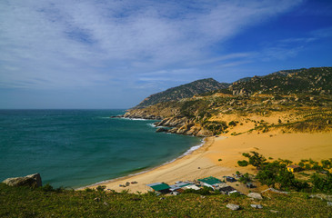 Sea and sand dunes view