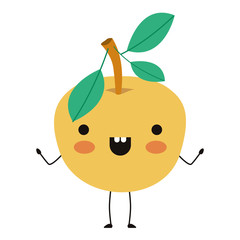 orange fresh and citrus fruit kawaii character vector illustration design