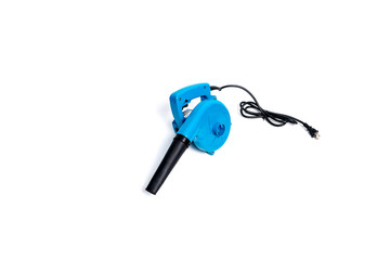 Blue blowers tool isolated on white background with copy space