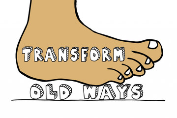 Transform Old Ways Foot Stomping Words Change 3d Illustration