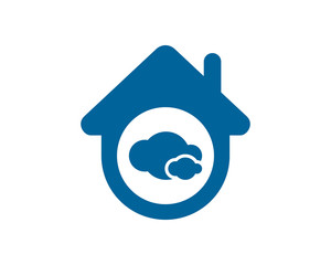 blue cloud cloudy sky house housing home residence residential real estate image vector icon