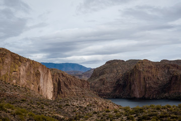Canyon Lake in the Superstition Mountain range of Arizona.