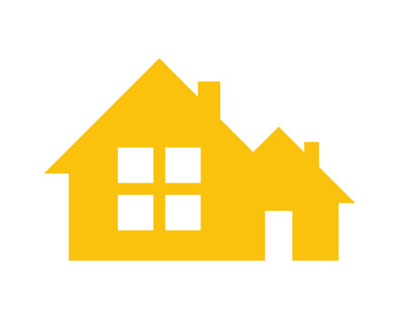 yellow house silhouette housing home residence residential real estate image vector icon