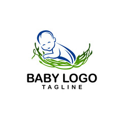 Mom and Baby Logo Vector Template