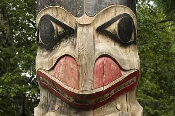 Totem pole at Sitka National Historical Site;  Sitka, Alaska