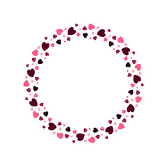 Vector hearts wreath. Hearts frame for greeting, invitation, wedding cards design.
