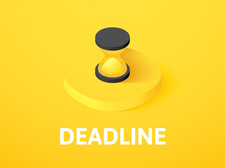 Deadline isometric icon, isolated on color background