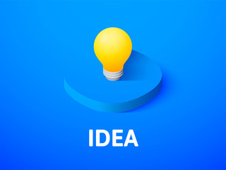 Idea isometric icon, isolated on color background