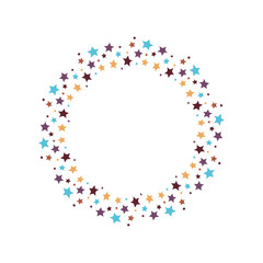 Vector stars wreath. Stars frame for greeting, invitation cards design.