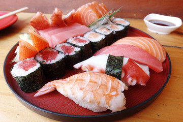 close up of sushi set, Japanese food