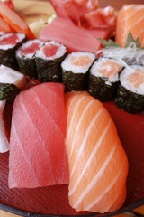 close up of sushi set, Japanese food
