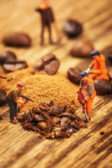 Figures working on coffee