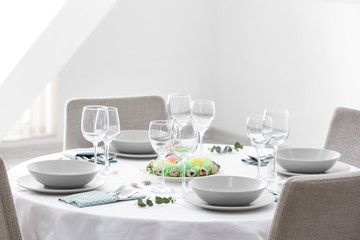 Beautiful festive Easter table setting