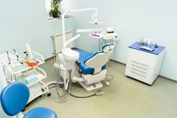Dental chair and medical devices inside the clinic