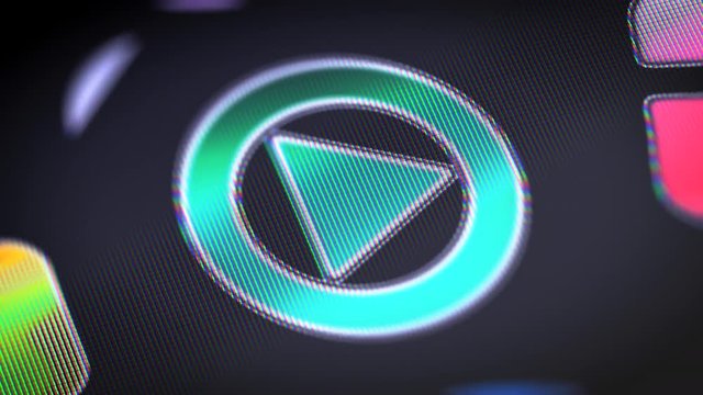 The play icon on the Screen. 4K Resolution. Encoder Prores 4444. Great Quality. Looping.
