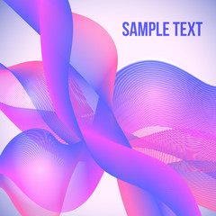 Colorful moving wavy lines. Abstract bright wave background. Easy to edit design template for your artworks.