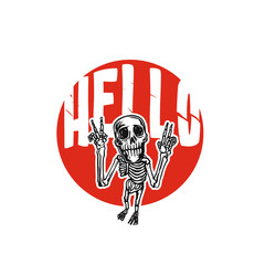 Cartoon skeleton vector illustration.