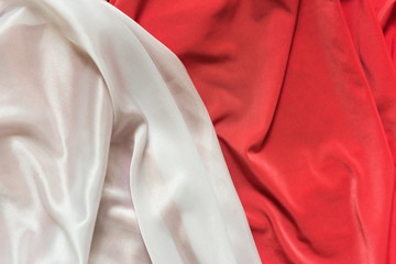 Red and White fabric texture background