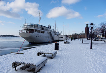 Riddarholmen The Knights' Islet a winter day in Stockholm