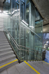 Staircase, Subway station Schottenring, Vienna, Austria