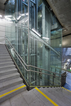 Staircase, Subway station Schottenring, Vienna, Austria