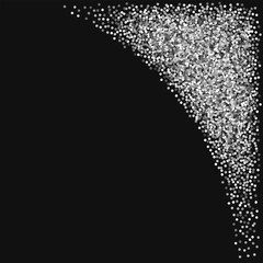 Round gold glitter. Top right corner with round gold glitter on black background. Amazing Vector illustration.