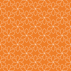 Fototapeta premium Geometric ornament. Orange and white seamless pattern