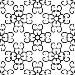 Abstract black and white seamless pattern for textile, fabrics or wallpapers