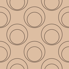 Beige and brown geometric ornament. Seamless pattern