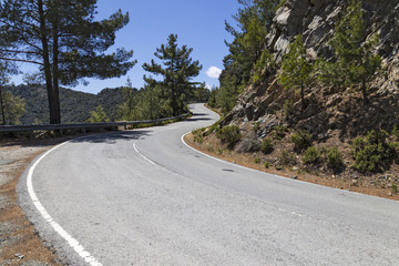Mountain road serpentine. Cyprus